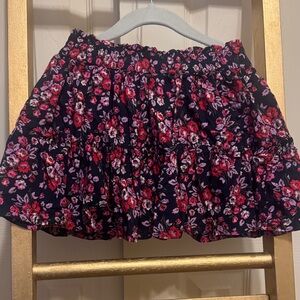 GAP Kids Floral Skort - Pink and Red on Navy